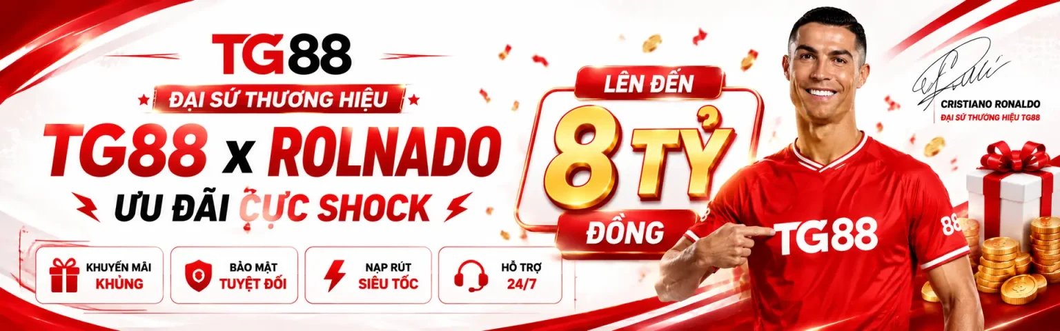 tg88 banner đại sứ thương hiệu Ronaldo